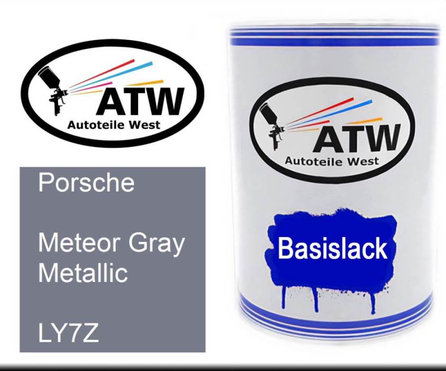 Porsche, Meteor Gray Metallic, LY7Z: 500ml Lackdose, von ATW Autoteile West.